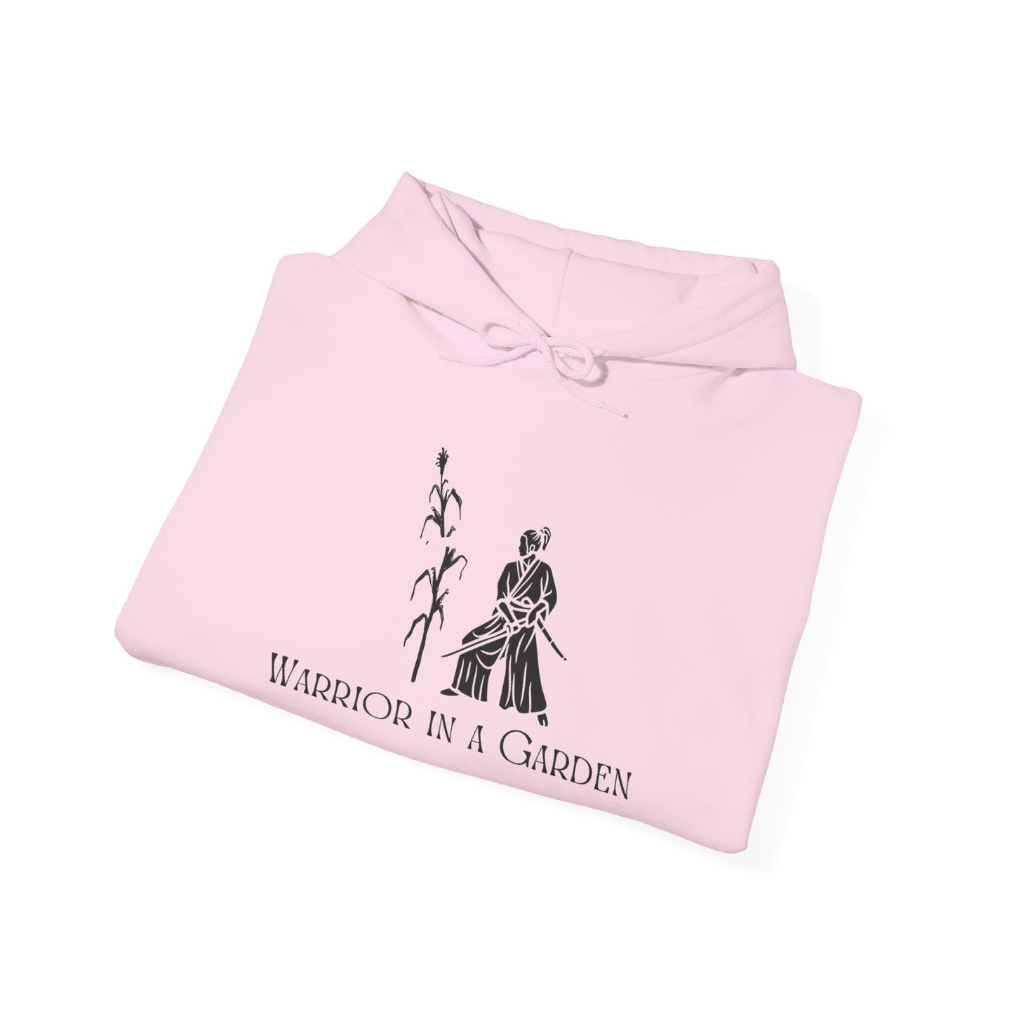 Warrior in a Garden Hoodie – Samurai Cornstalk Cut Illustration