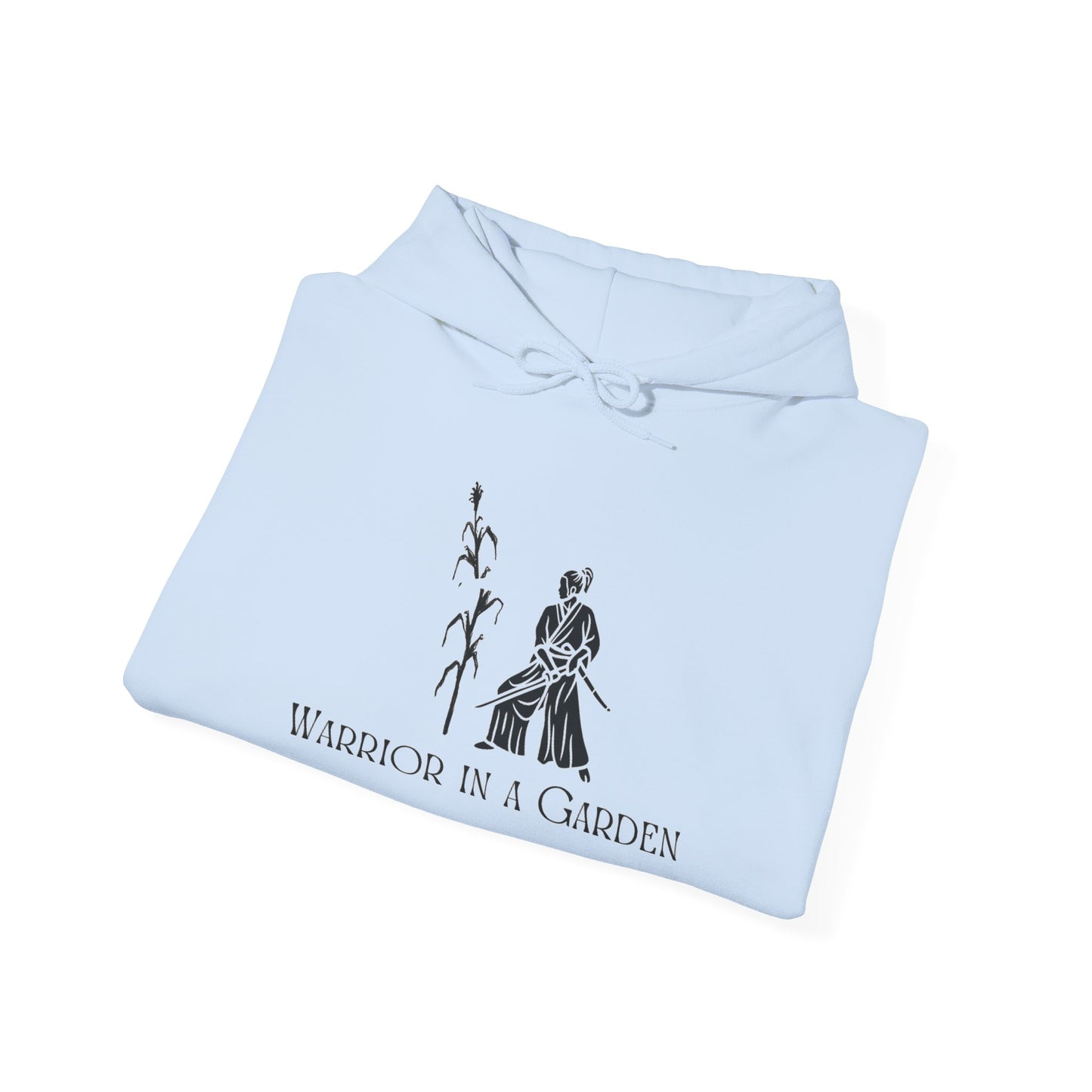 Warrior in a Garden Hoodie – Samurai Cornstalk Cut Illustration