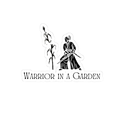 Warrior in a Garden Vinyl Sticker – Samurai Gardener Illustration