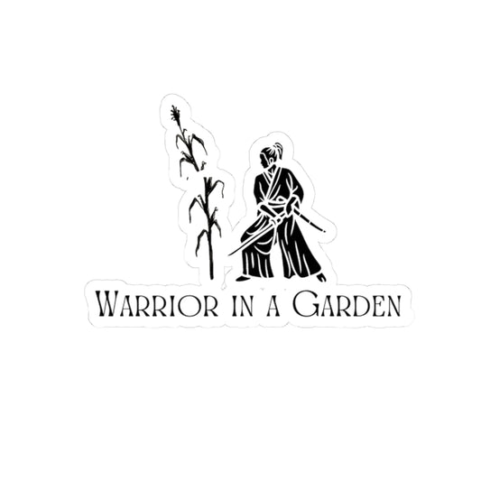 Warrior in a Garden Vinyl Sticker – Samurai Gardener Illustration