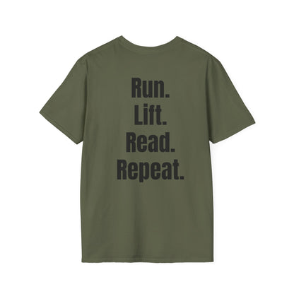 Run. Lift. Read. Repeat. – Discipline Lifestyle Tee