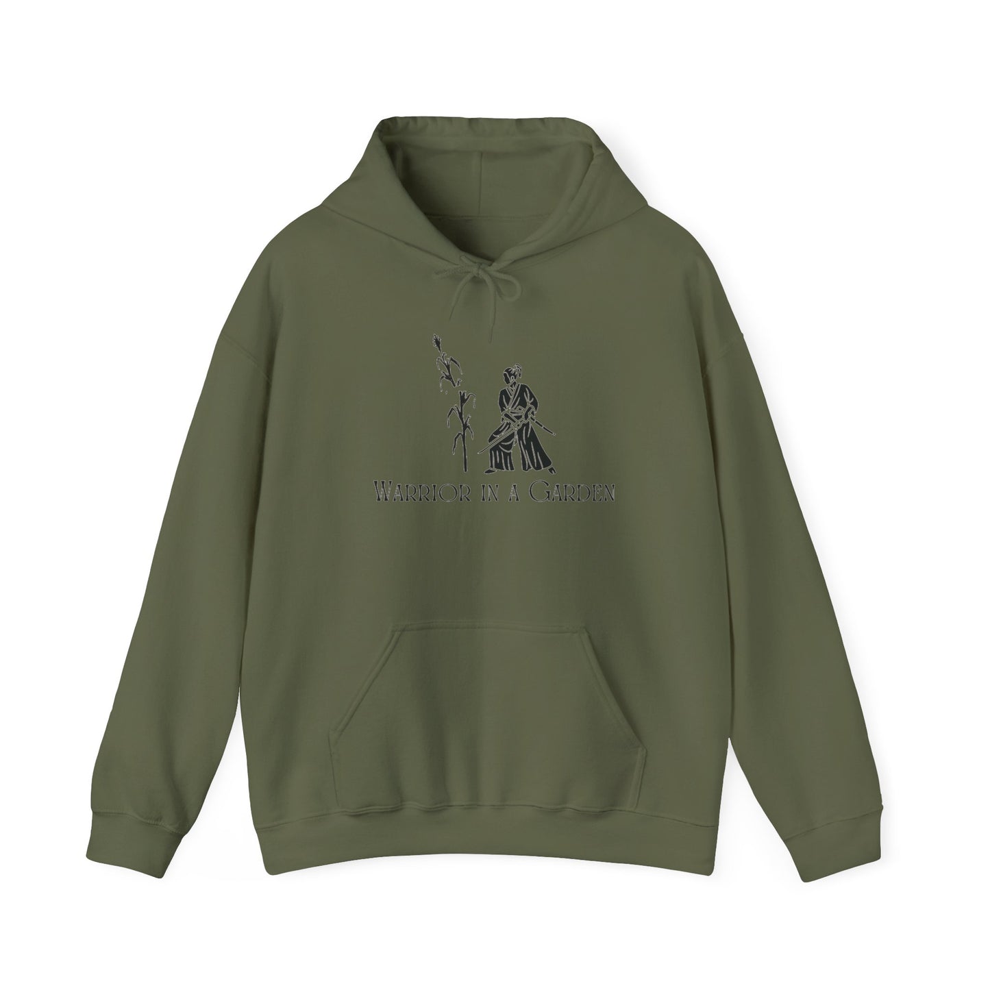 Warrior in a Garden Hoodie – Samurai Cornstalk Cut Illustration