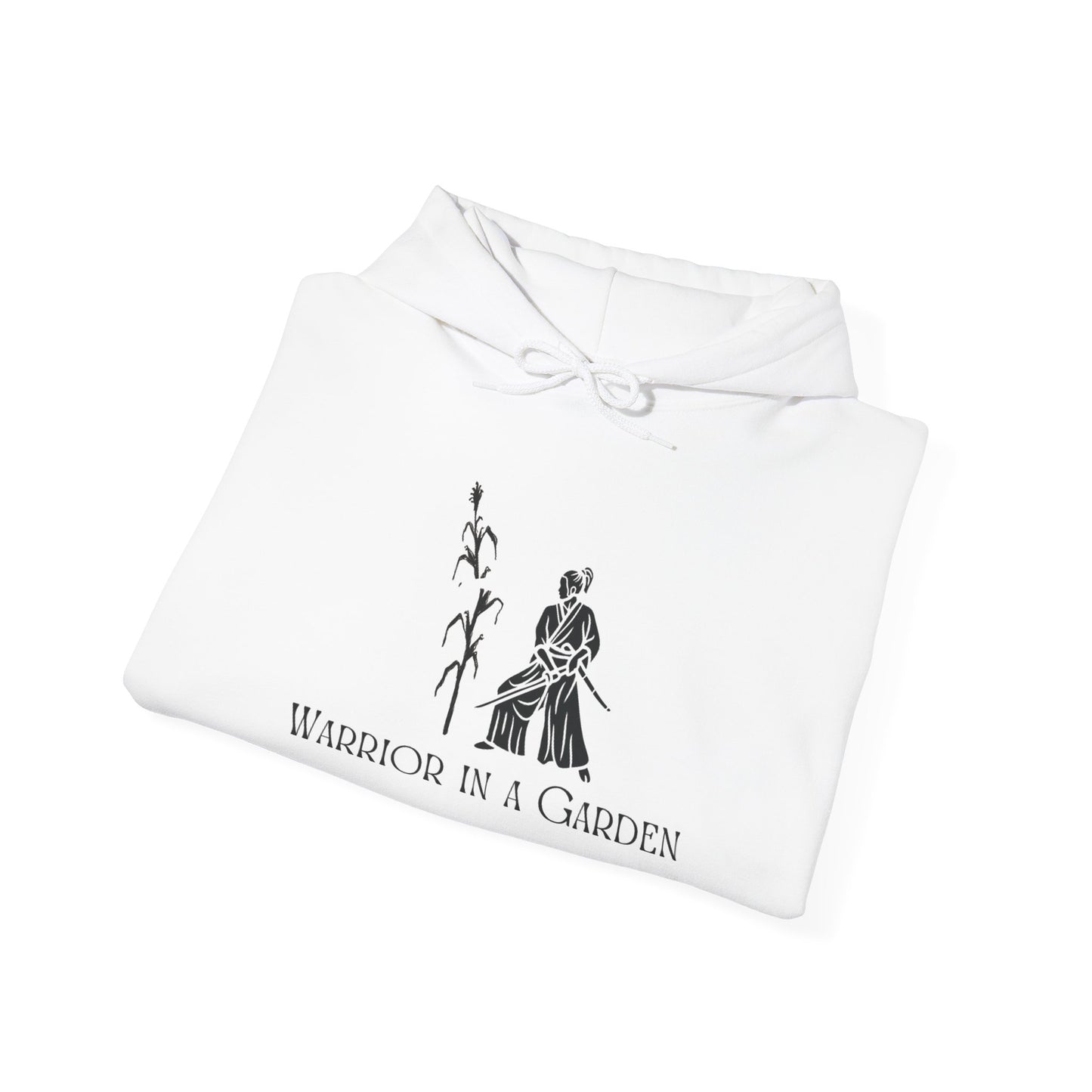 Warrior in a Garden Hoodie – Samurai Cornstalk Cut Illustration