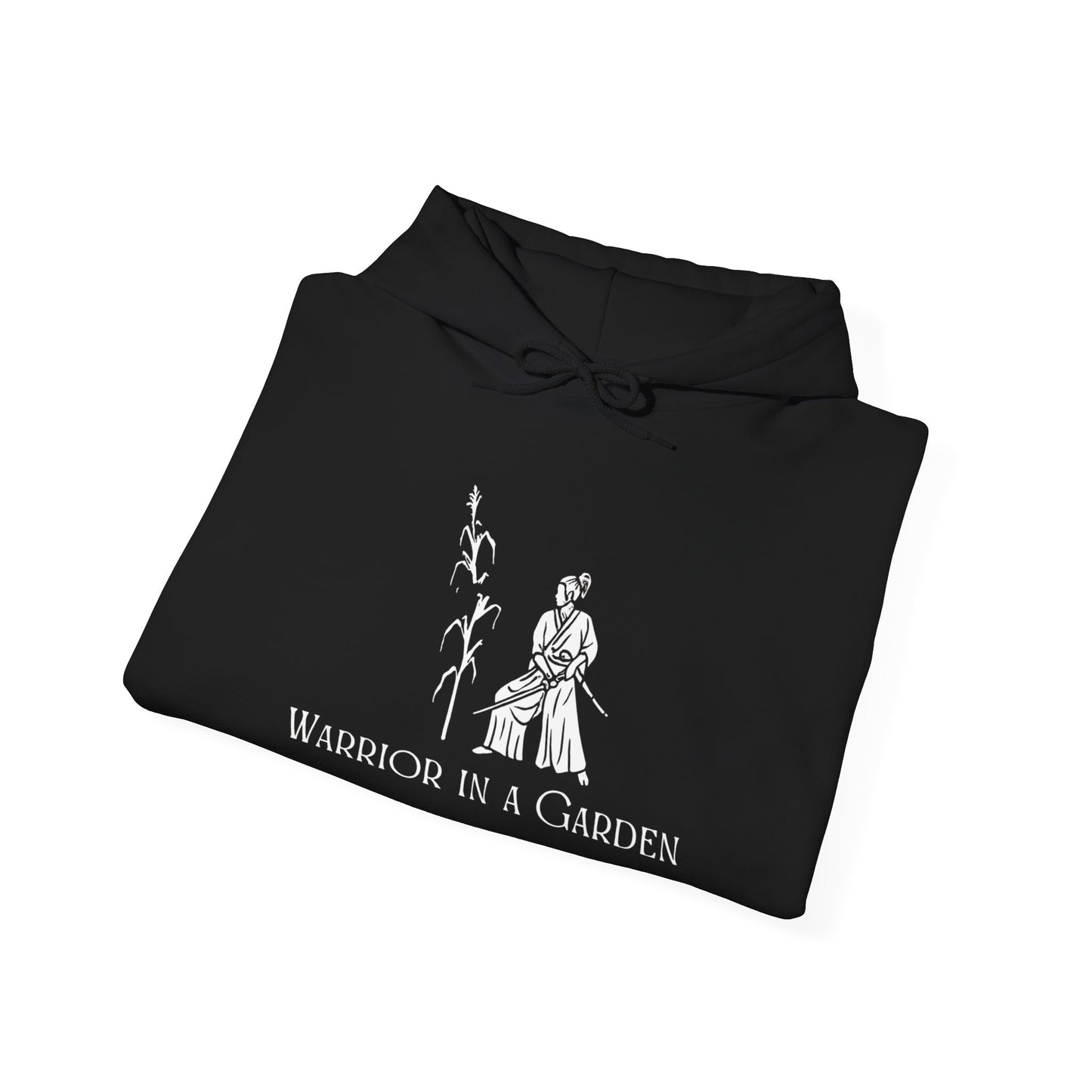 Warrior in a Garden Hoodie – Samurai Cornstalk Cut Illustration