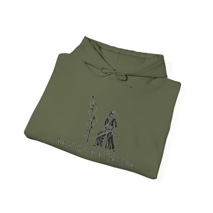 Warrior in a Garden Hoodie – Samurai Cornstalk Cut Illustration