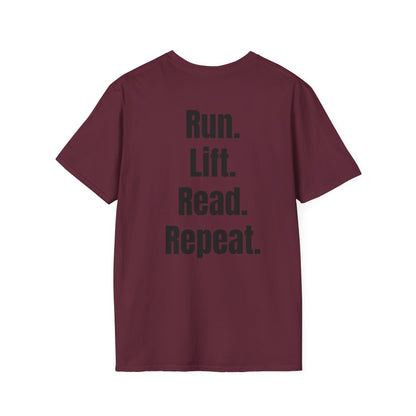 Run. Lift. Read. Repeat. – Discipline Lifestyle Tee