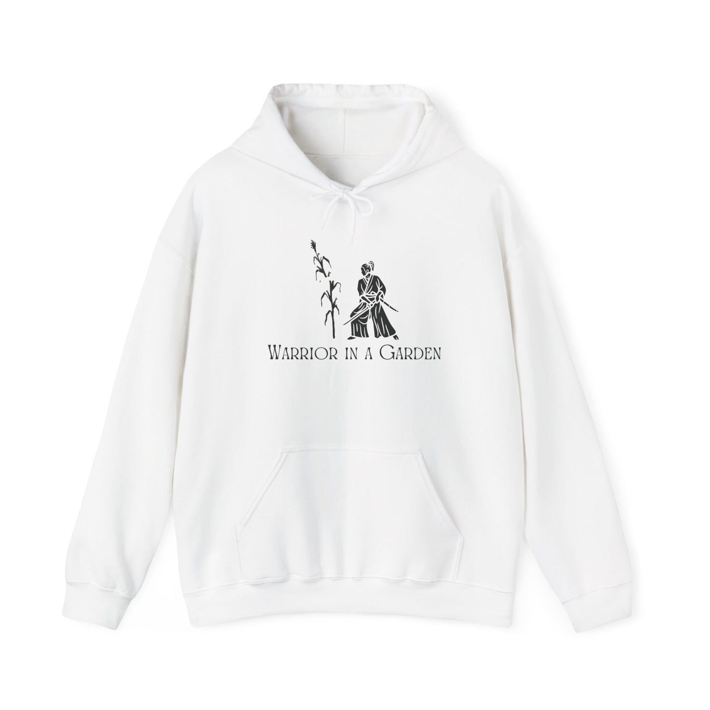Warrior in a Garden Hoodie – Samurai Cornstalk Cut Illustration